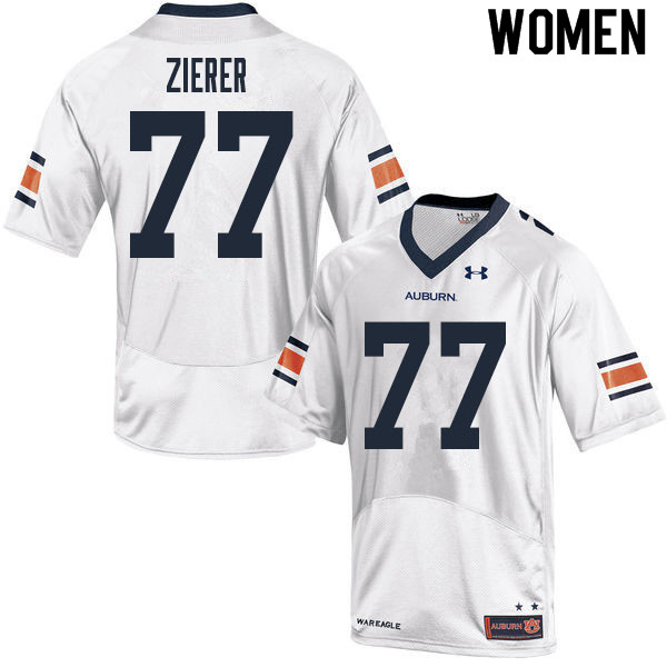 Auburn Tigers Women's Kilian Zierer #77 White Under Armour Stitched College 2020 NCAA Authentic Football Jersey XSW8074VT